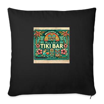 Mum & Dads Tiki Bar - Sofa pillowcase 17,3'' x 17,3'' (45 x 45 cm) - black - Front
