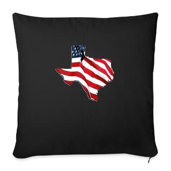 Drapeau des États-Unis dans la carte de l’État du Texas - Housse de coussin décorative 45 x 45 cm - noir - Devant