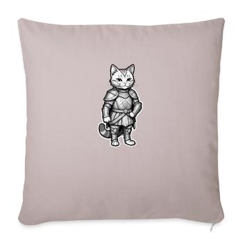 Chevalier Chat - Housse de coussin décorative 45 x 45 cm - taupe clair - Devant