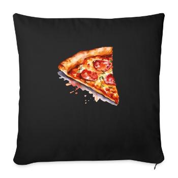pizza - Housse de coussin décorative 45 x 45 cm - noir - Devant