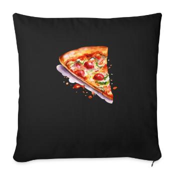 pizza - Housse de coussin décorative 45 x 45 cm - noir - Devant
