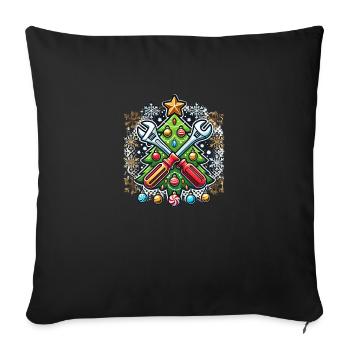 Handyman ChristmasHandwerker - Sofakissenbezug 45 x 45 cm - Schwarz - Vorne