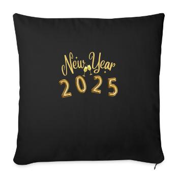 New Year 2025 Cheers - Sofa pillowcase 17,3'' x 17,3'' (45 x 45 cm) - black - Front