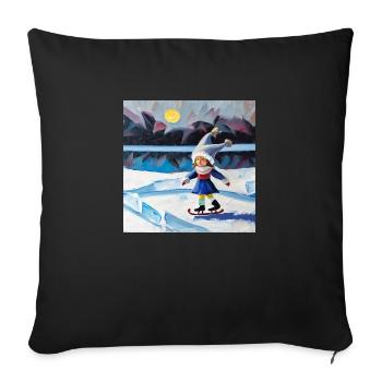 Das Wunder des Winters - Sofakissenbezug 45 x 45 cm - Schwarz - Vorne