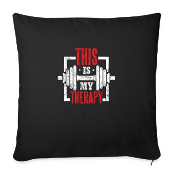 This is my Therapy - Sofa pillowcase 17,3'' x 17,3'' (45 x 45 cm) - black - Front