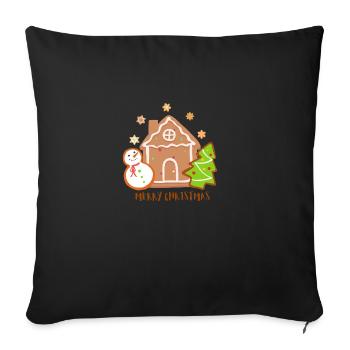 Merry Christmas Cookie - Sofa pillowcase 17,3'' x 17,3'' (45 x 45 cm) - black - Front