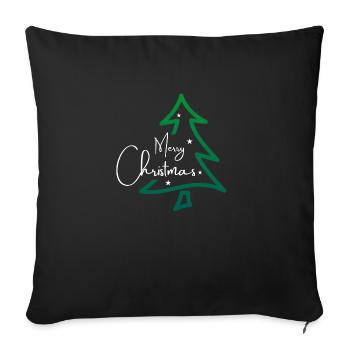 Joyeux sapin de Noël - Housse de coussin décorative 45 x 45 cm - noir - Devant