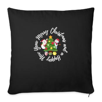 Merry Christmas And Happy New Year - Sofa pillowcase 17,3'' x 17,3'' (45 x 45 cm) - black - Front