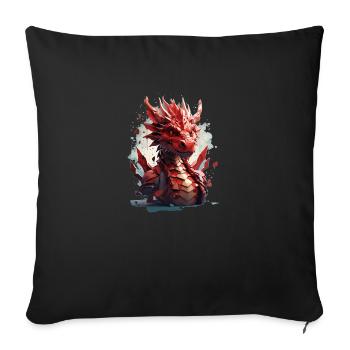 Drache - Sofakissenbezug 45 x 45 cm - Schwarz - Vorne