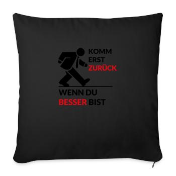 Design « Déclaration de retour » - Housse de coussin décorative 45 x 45 cm - noir - Devant