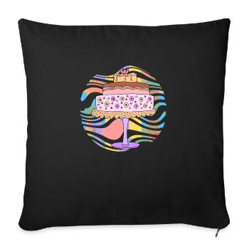 Cake - Sofa pillowcase 17,3'' x 17,3'' (45 x 45 cm) - black - Front