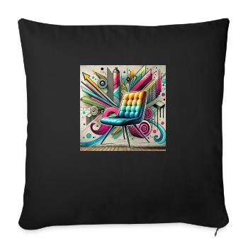 Chair Graffiti Furniture Seller - Sofa pillowcase 17,3'' x 17,3'' (45 x 45 cm) - black - Front