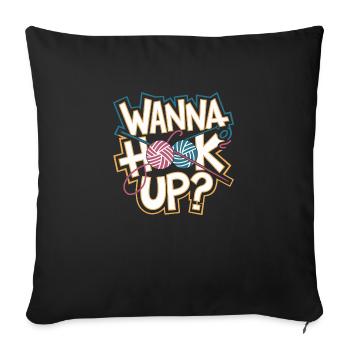 Fil et humour combinés - Housse de coussin décorative 45 x 45 cm - noir - Devant