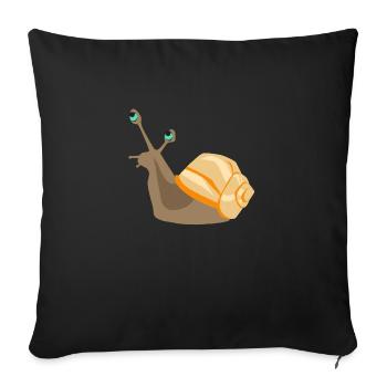 Orange escargot - Housse de coussin décorative 45 x 45 cm - noir - Devant