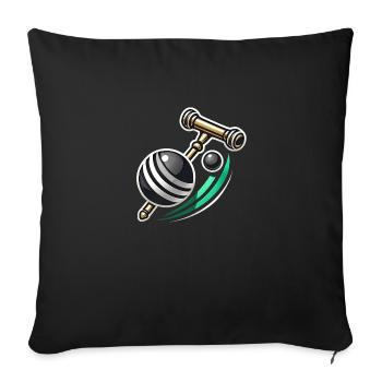Croquet logo - Sofa pillowcase 17,3'' x 17,3'' (45 x 45 cm) - black - Front