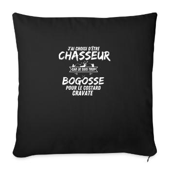 BOGOSSE CHASSEUR - Housse de coussin décorative 45 x 45 cm - noir - Devant