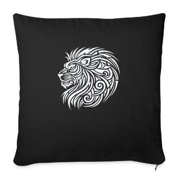 Lion Tribal - Housse de coussin décorative 45 x 45 cm - noir - Devant