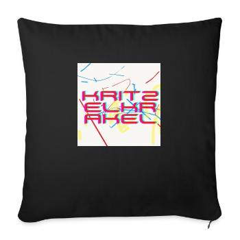 Gribouillis Doodle - Housse de coussin décorative 45 x 45 cm - noir - Devant