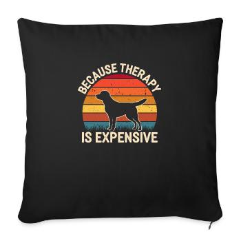 Labrador: Happiness on paws - Sofa pillowcase 17,3'' x 17,3'' (45 x 45 cm) - black - Front