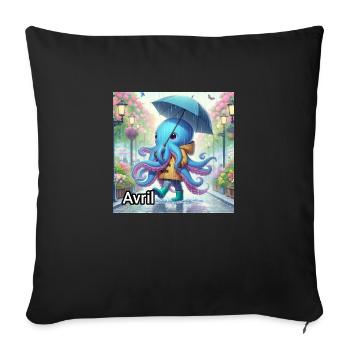 AVRIL - Housse de coussin décorative 45 x 45 cm - noir - Devant