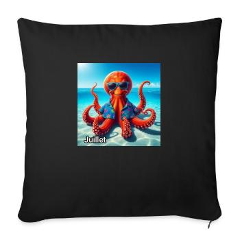 JUIL - Housse de coussin décorative 45 x 45 cm - noir - Devant