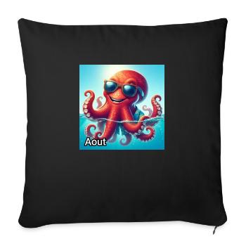 AOUT - Housse de coussin décorative 45 x 45 cm - noir - Devant