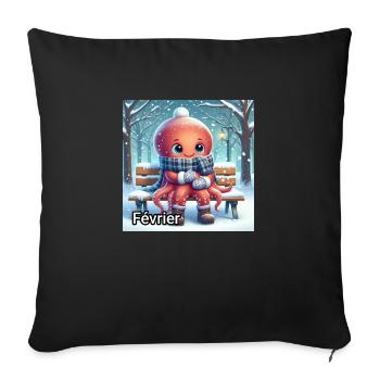 FEV - Housse de coussin décorative 45 x 45 cm - noir - Devant