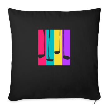 Golf rétro - idée cadeau golfeur - Housse de coussin décorative 45 x 45 cm - noir - Devant