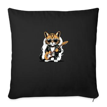 Cat Rocker Cat HardRock Gift - Housse de coussin décorative 45 x 45 cm - noir - Devant