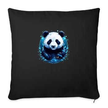 Panda im Wasser - Sofakissenbezug 45 x 45 cm - Schwarz - Vorne
