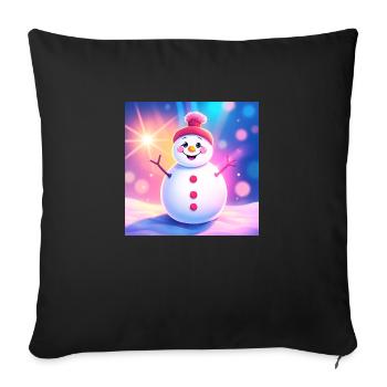 Mignon bonhomme de neige - Housse de coussin décorative 45 x 45 cm - noir - Devant