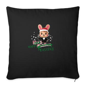Merry Christmas XXX Happy Easter - Sofa pillowcase 17,3'' x 17,3'' (45 x 45 cm) - black - Front