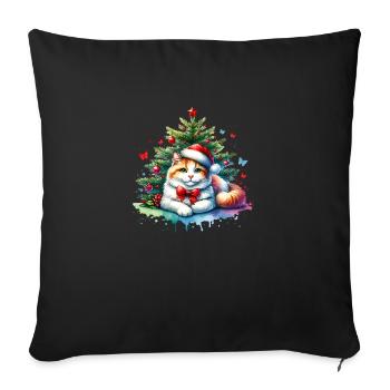 Cute Cat Christmas - Sofa pillowcase 17,3'' x 17,3'' (45 x 45 cm) - black - Front