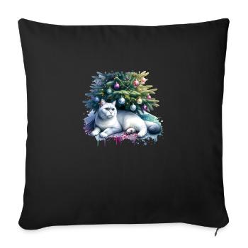 Cute Cat Christmas - Sofa pillowcase 17,3'' x 17,3'' (45 x 45 cm) - black - Front