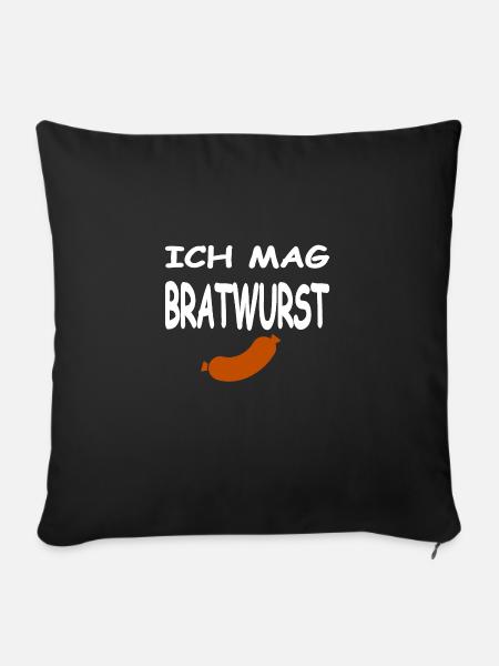 Bratwurst - Sofakissenbezug 45 x 45 cm - Schwarz