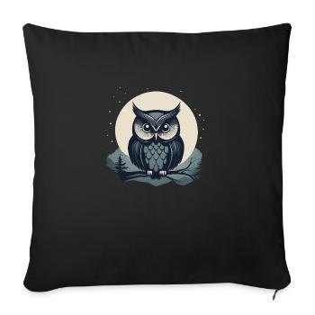 Stylized Owl - Sofa pillowcase 17,3'' x 17,3'' (45 x 45 cm) - black - Front