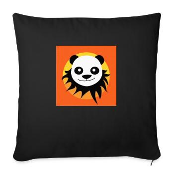 Logo PandaFlandres - Housse de coussin décorative 45 x 45 cm - noir - Devant
