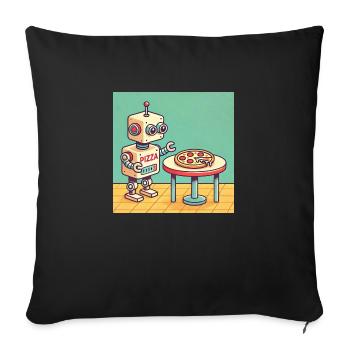 Pizza Bot - Sofa pillowcase 17,3'' x 17,3'' (45 x 45 cm) - black - Front