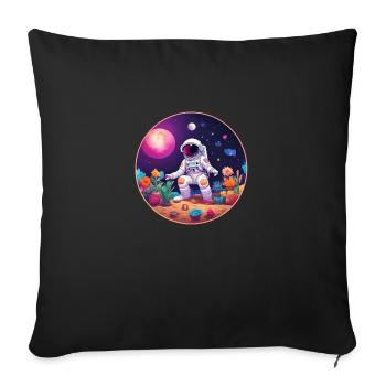 Astronaute jardinier - Housse de coussin décorative 45 x 45 cm - noir - Devant