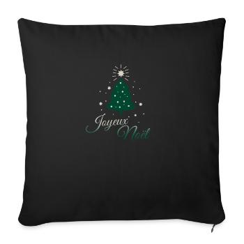 Sapin en argent et vert : sobriété et élégance - Housse de coussin décorative 45 x 45 cm - noir - Devant