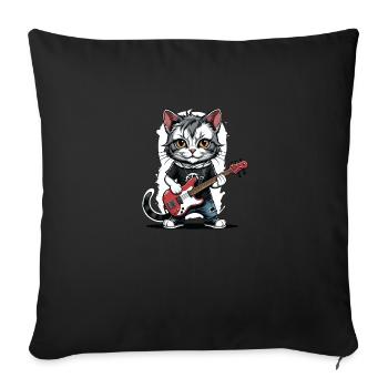 Cat Rocker Cat HardRock Gift - Housse de coussin décorative 45 x 45 cm - noir - Devant
