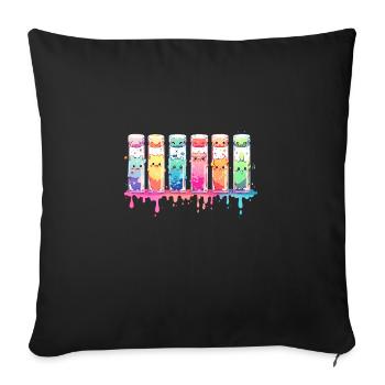 Funny Chemistry Science Chemist Test Tubes - Sofa pillowcase 17,3'' x 17,3'' (45 x 45 cm) - black - Front