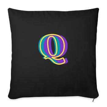 Lettre q multicolore - Housse de coussin décorative 45 x 45 cm - noir - Devant