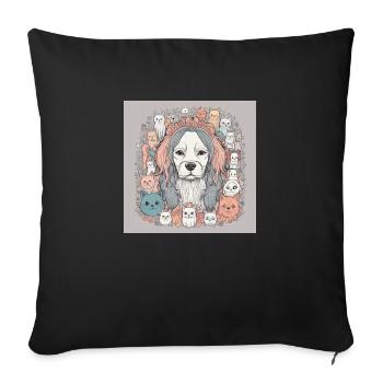 Cats and dog fan - Sofa pillowcase 17,3'' x 17,3'' (45 x 45 cm) - black - Front