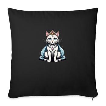 Cat Princess Queen Cat Elegant Gift - Sofa pillowcase 17,3'' x 17,3'' (45 x 45 cm) - black - Front