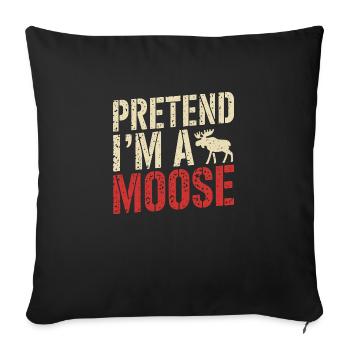 Moose love with wit - Sofa pillowcase 17,3'' x 17,3'' (45 x 45 cm) - black - Front