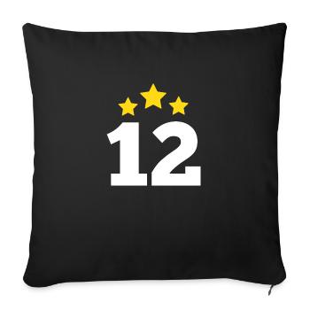 12 ans étoile - cadeau 12e anniversaire - Housse de coussin décorative 45 x 45 cm - noir - Devant