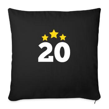 20 Years Star - 20th Anniversary Gift - Sofa pillowcase 17,3'' x 17,3'' (45 x 45 cm) - black - Front