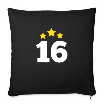 16 Year Old Star - 16th Anniversary Gift - Sofa pillowcase 17,3'' x 17,3'' (45 x 45 cm) - black - Front