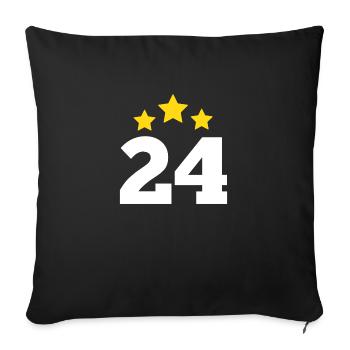 24 ans étoile - cadeau 24e anniversaire - Housse de coussin décorative 45 x 45 cm - noir - Devant